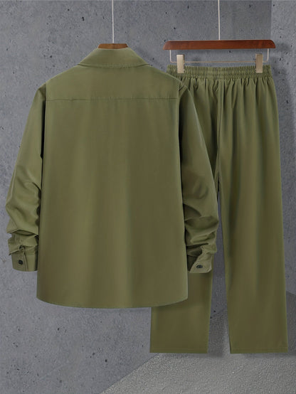 Theron – Long-Sleeved Shirt and Drawstring Trousers Set