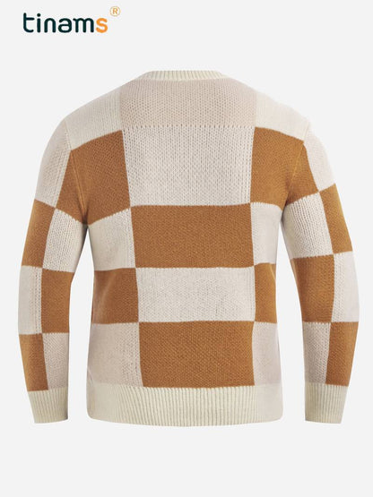 Nicholas – Men's Retro Colorblock Crew Neck Sweater