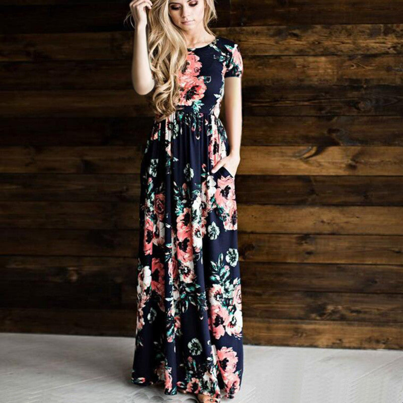 Judith – Boho Floral Print Maxi Dress