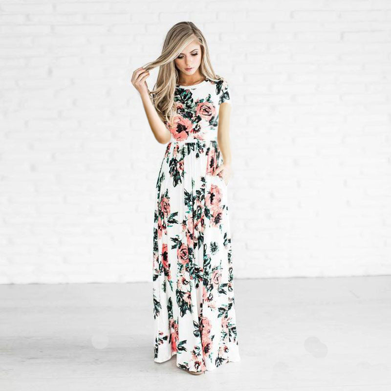 Judith – Boho Floral Print Maxi Dress