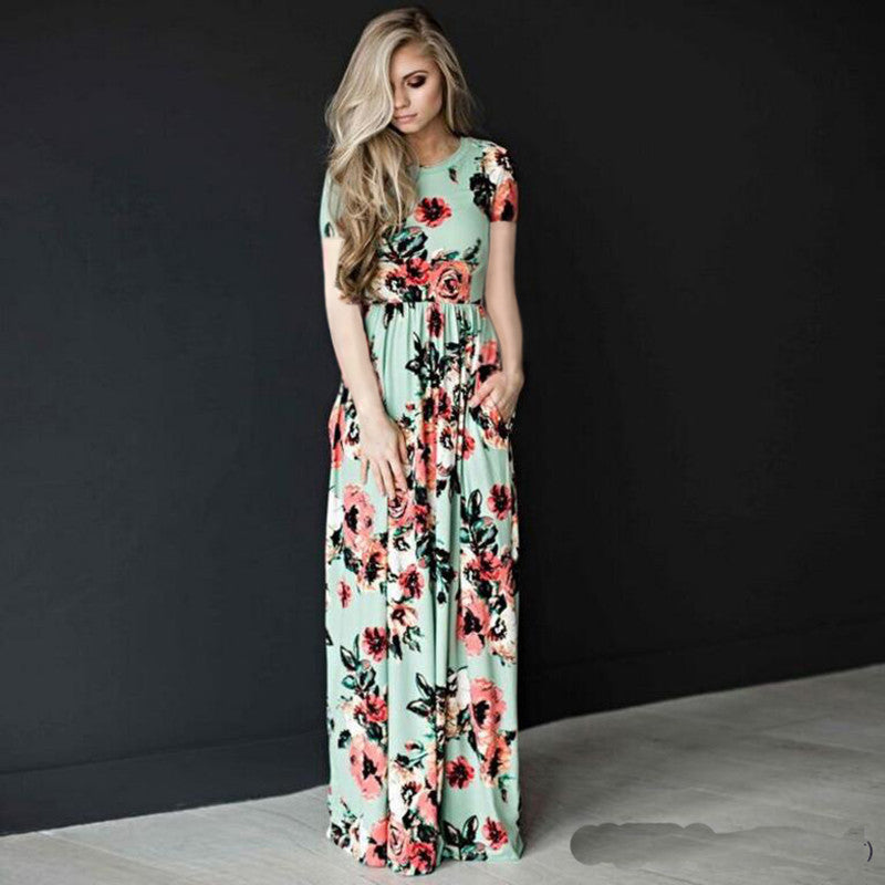 Judith – Boho Floral Print Maxi Dress