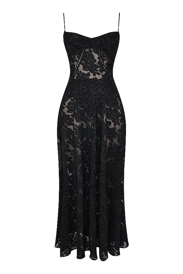 Adira - Maxi Dress with Floral Lace Back