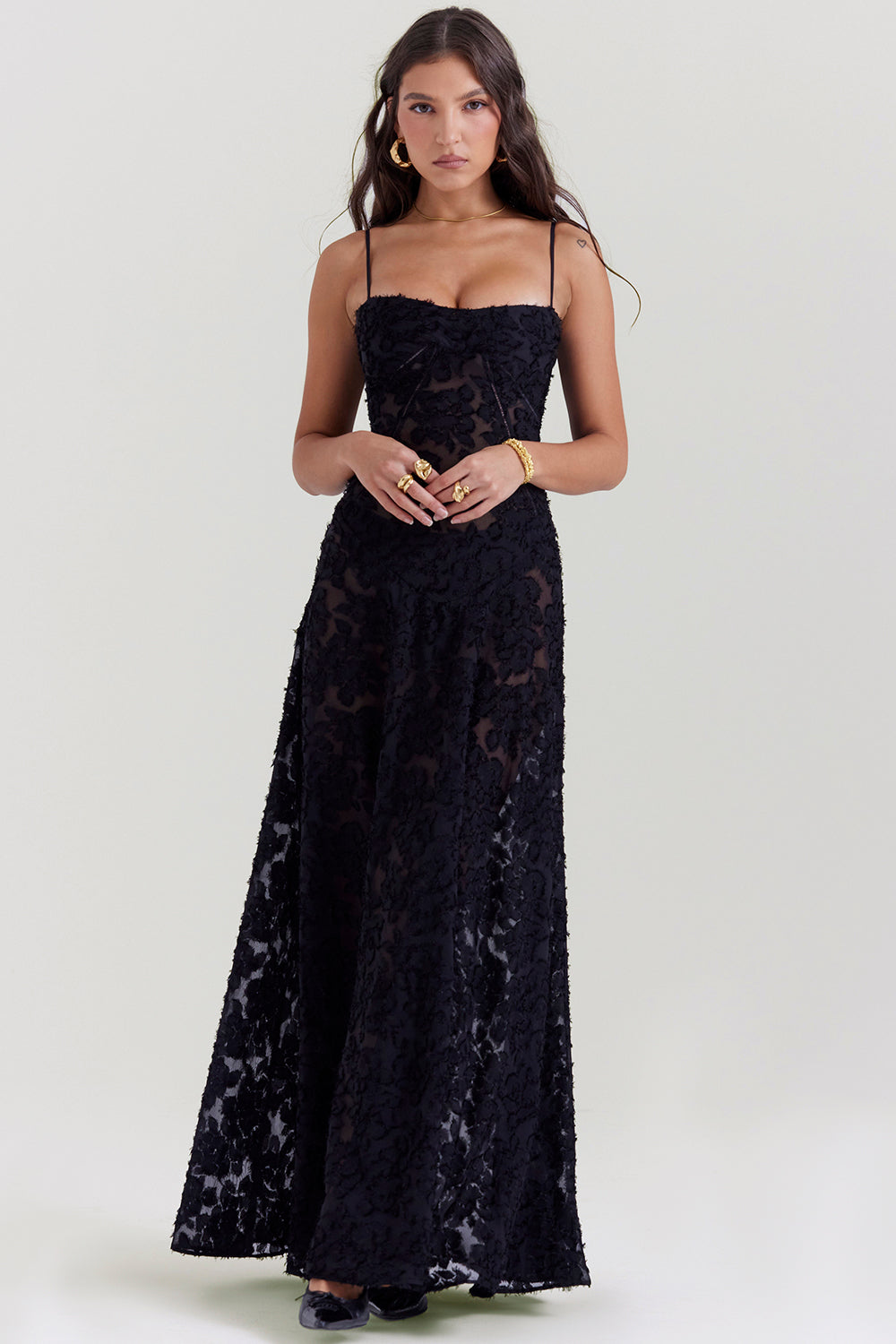 Kayla - Maxi dress with floral lace