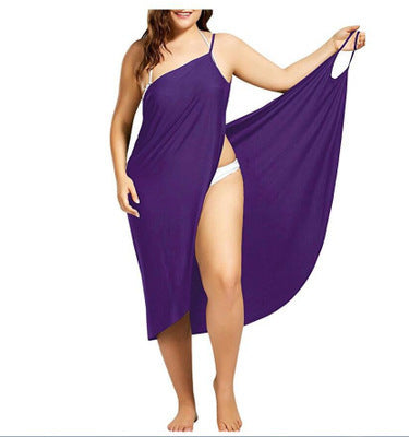 Victoria – Plus Size Beach Skirt with Suspenders