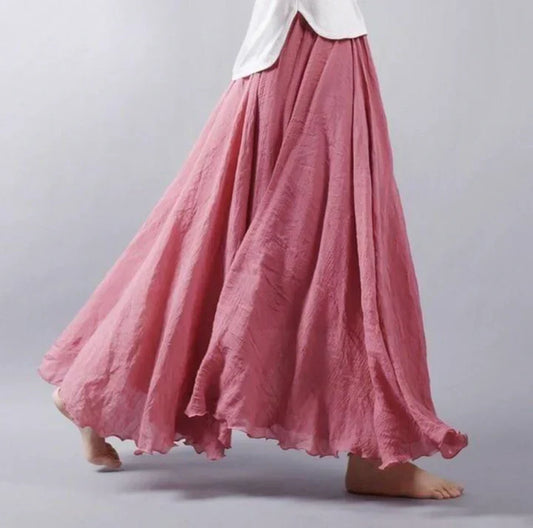 Serena - High-Waisted Linen Maxi Skirt