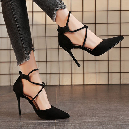 Evangeline - Elegant Cross Strap High Heels for Women