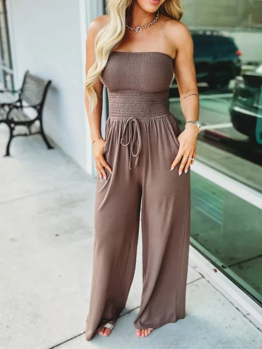 Stina-Off shoulder jumpsuit