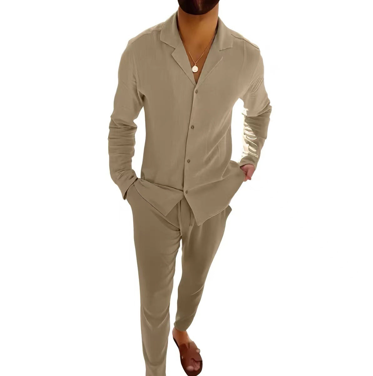 Ray – Casual Long-sleeved Suit Set with Stylish Lapel Design