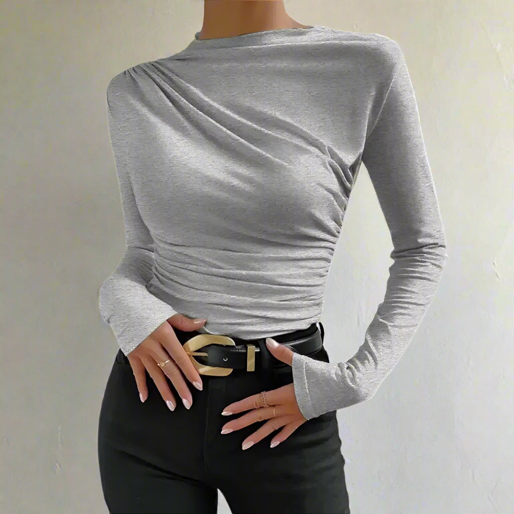 Amara - Sleek Long-Sleeve Slim Fit Pullover for Women