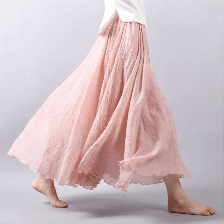 Serena - High-Waisted Linen Maxi Skirt