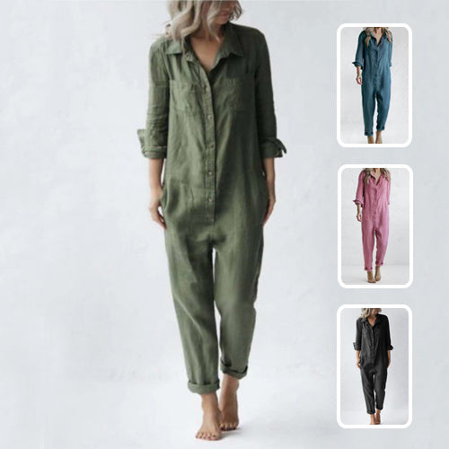 Jessica – Casual Long Sleeve Jumpsuit with Pockets