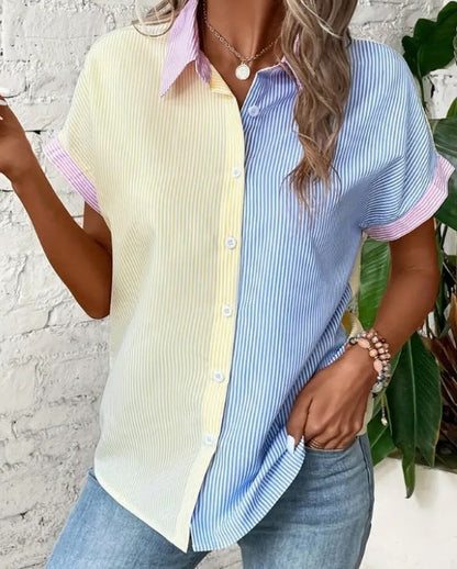 Michael – Striped Print Short Sleeved Shirt