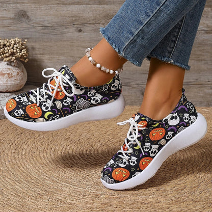 Winifred - Playful Pumpkin Pattern Flats for Women