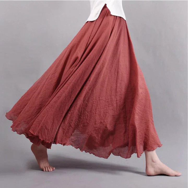 Serena - High-Waisted Linen Maxi Skirt