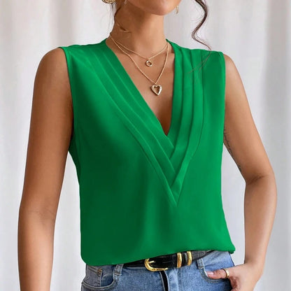 Vianne - Elegant Sleeveless Loose-Fit Blouse for Women