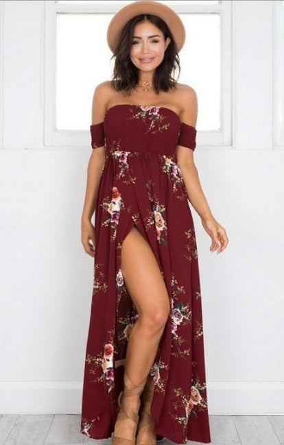 Victoria – Boho Off-Shoulder Beach Dress