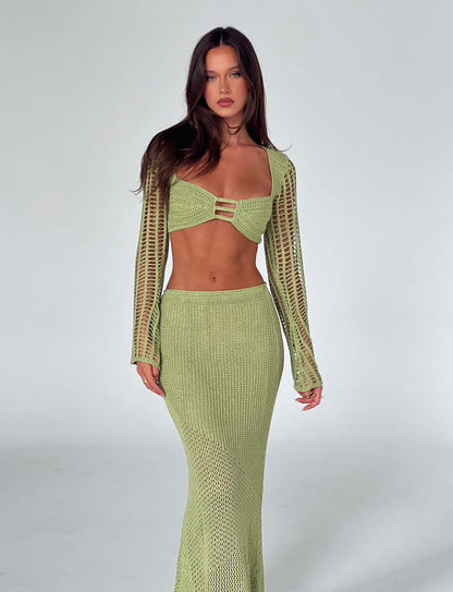 Annalise – Knitted Summer Set with Top and Skirt