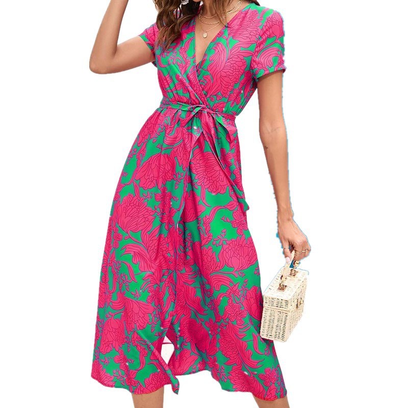 Jenny – Beautiful Short Sleeved Printed Dress