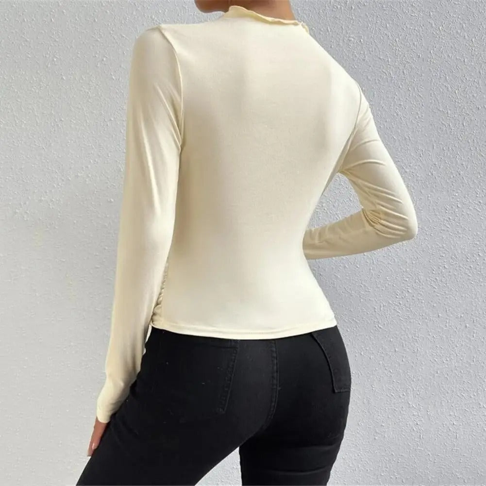 Amara - Sleek Long-Sleeve Slim Fit Pullover for Women