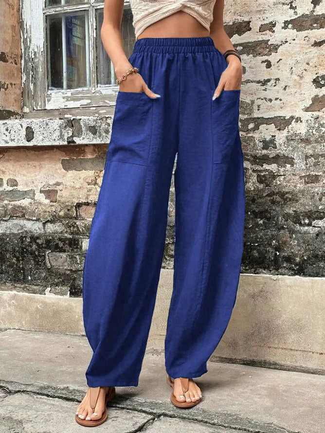 Leanne – Women's High Waisted Casual Harem Pants with Pockets