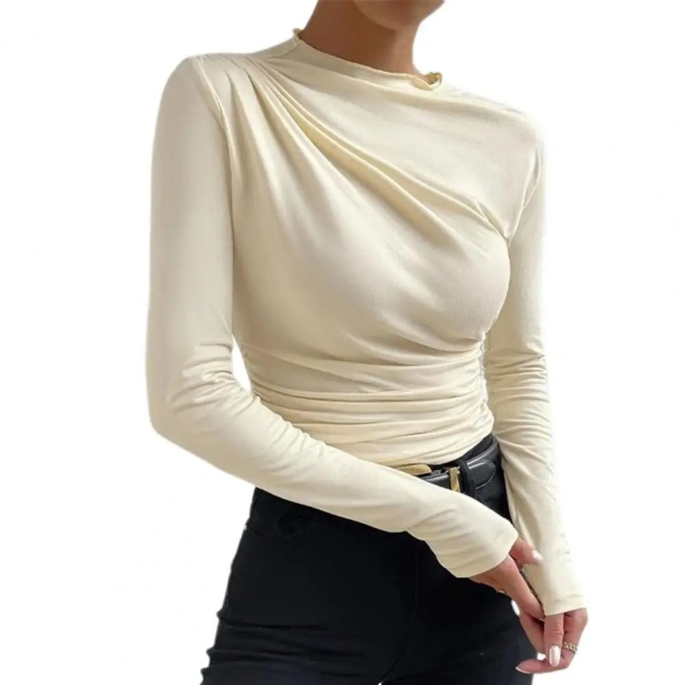 Amara - Sleek Long-Sleeve Slim Fit Pullover for Women