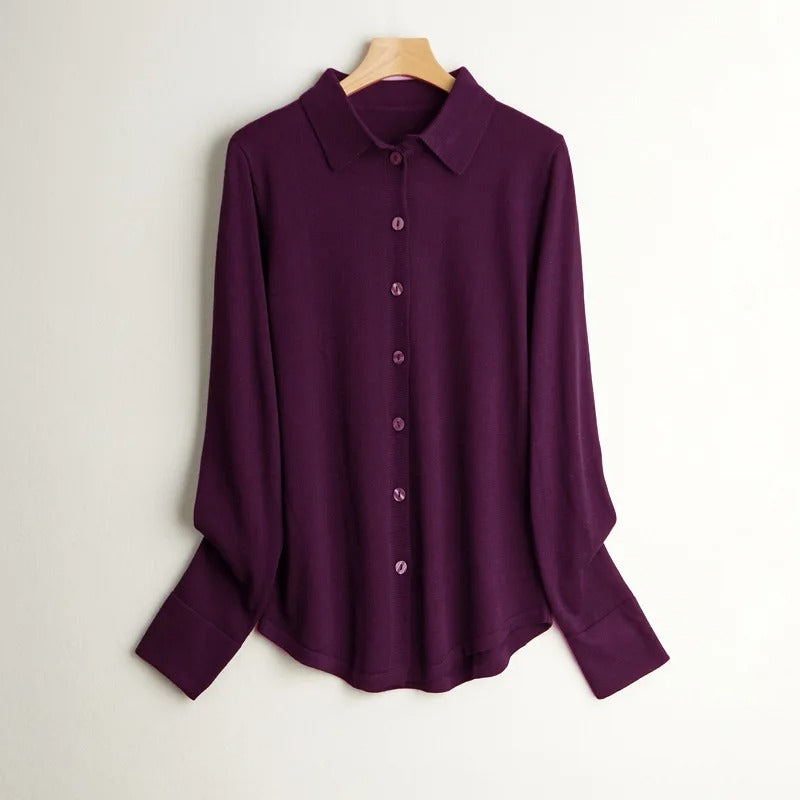 Verity - Elegant Long-Sleeve Polo Sweater for Women