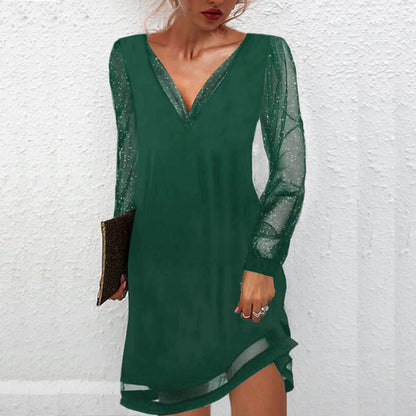 Ravenna - Elegant Mesh Sequin Midi Dress for Women