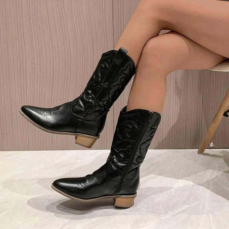 Naomi - Metallic Pointed Toe Ankle Boots