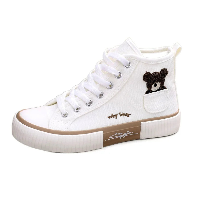 Luna – Women's High-Top Breathable Canvas Sneakers for Casual Wear