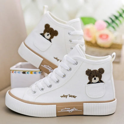 Luna – Women's High-Top Breathable Canvas Sneakers for Casual Wear