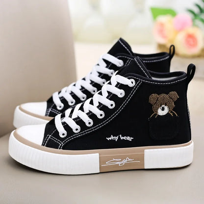 Luna – Women's High-Top Breathable Canvas Sneakers for Casual Wear