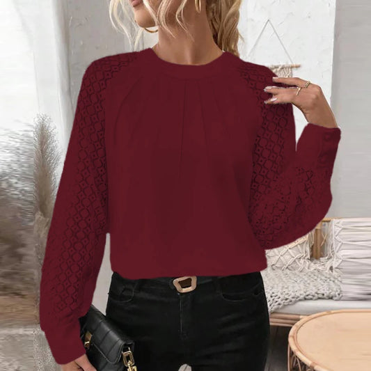 Eliza - Graceful Lace Sleeve Blouse for Women