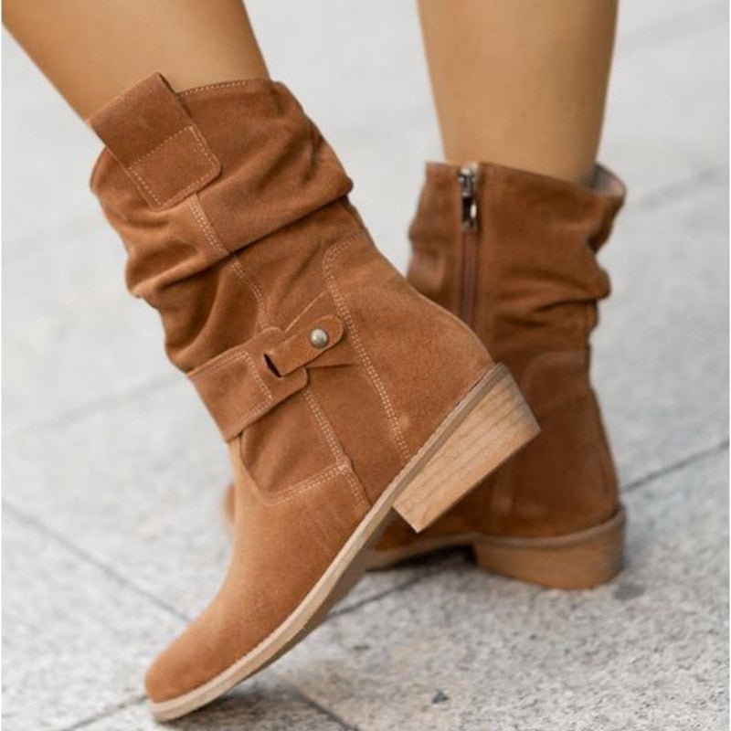 Rosalie - Ankle Boots with Zipper and Low Heel