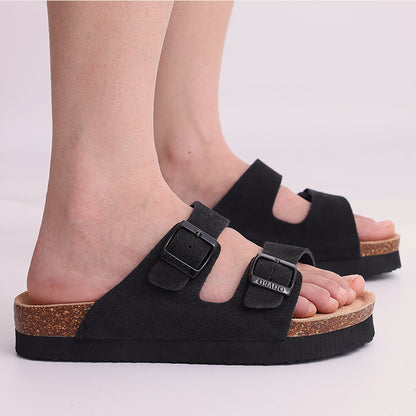 Lucas – Unisex Suede Platform Slippers with Arch Support for Outdoor Comfort