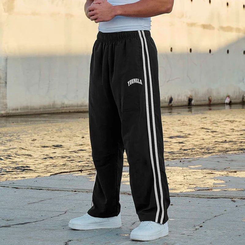 Tristan – Men's Double Stripe Patchwork Sports Pants