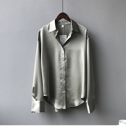 Marisella - Chic Satin Button-Up Shirt for Women