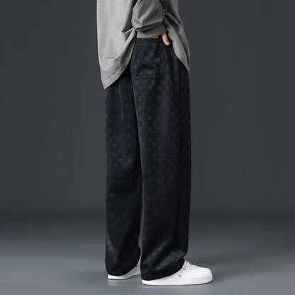 Karolin-Checkered Corduroy Sweatpants