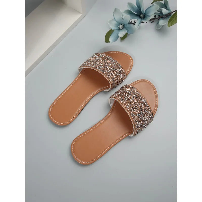 Serena – Glitter Bling Summer Slippers