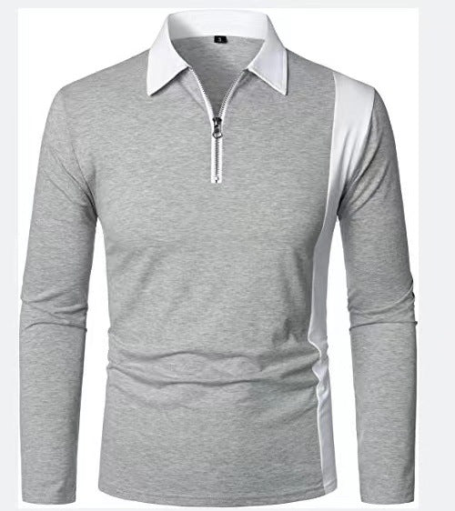 Max – Men's Two-Tone Long Sleeve Polo Shirt