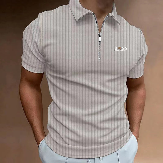 Samuel - Men's Classic Polo Shirt with Button Collar