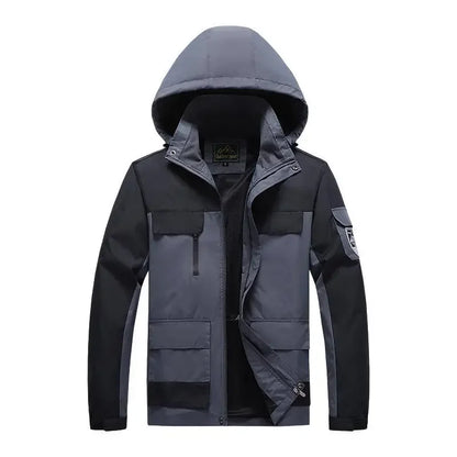 Zachary – Men's Waterproof Hooded Windbreaker – Plus Size Outdoor Jacket