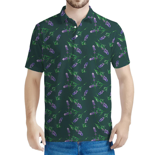 Oscar – Men's Retro Lavender Floral Polo Shirt