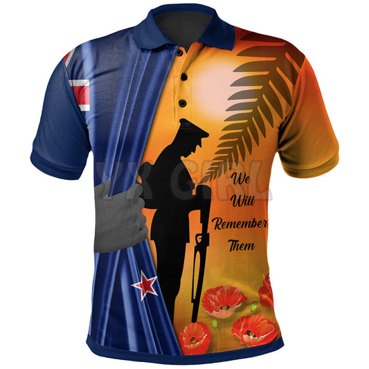 Connor – Men's 3D Printed ANZAC Memorial Polo Shirt