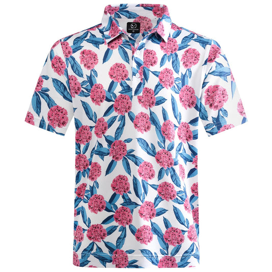 Wesley - Men's Summer Hawaiian Print Polo Shirt