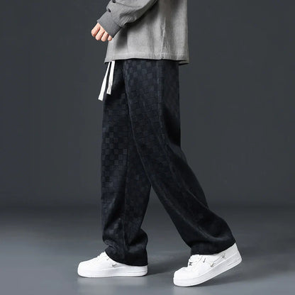 Karolin-Checkered Corduroy Sweatpants