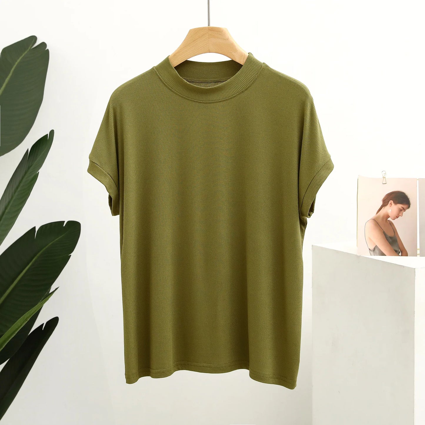 Mathilda - Solid Color Slimming Tee Tops