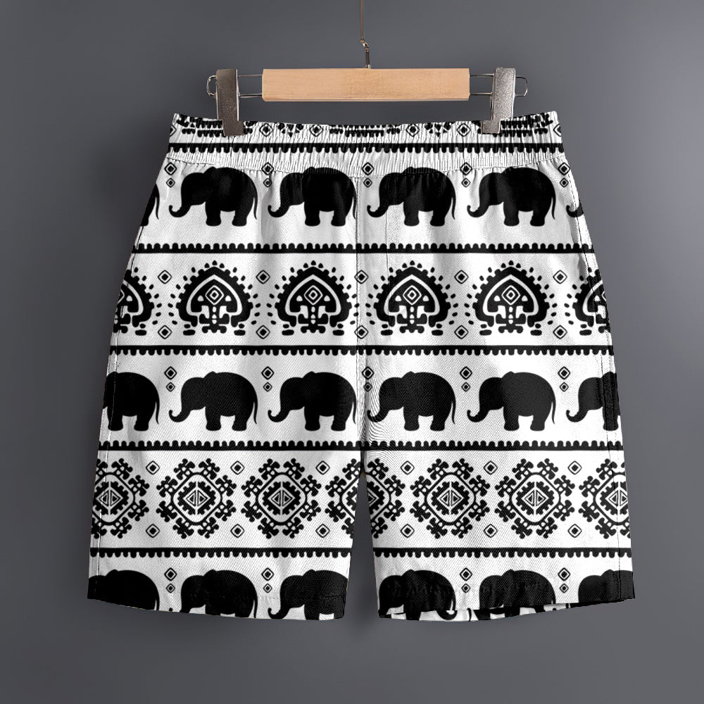 Lucas – Men's 3D Elephant Print Hawaiian Beach Shorts