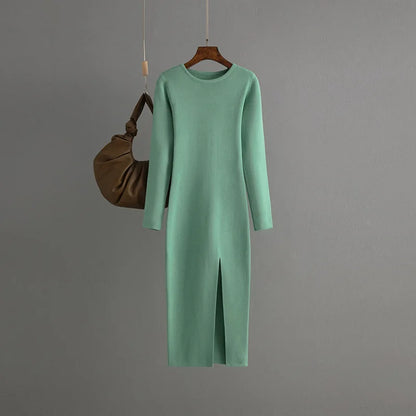 Isolde - Cozy Long Sleeve Bodycon Sweater Dress for Women