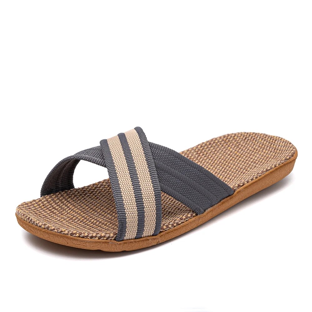 Sophia – Spring and Summer Non-Slip Striped Linen Slippers