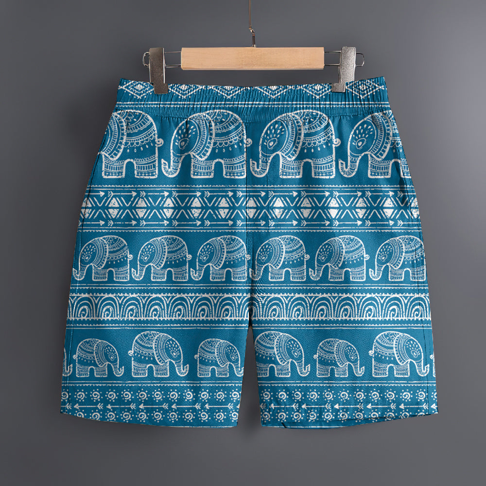 Lucas – Men's 3D Elephant Print Hawaiian Beach Shorts